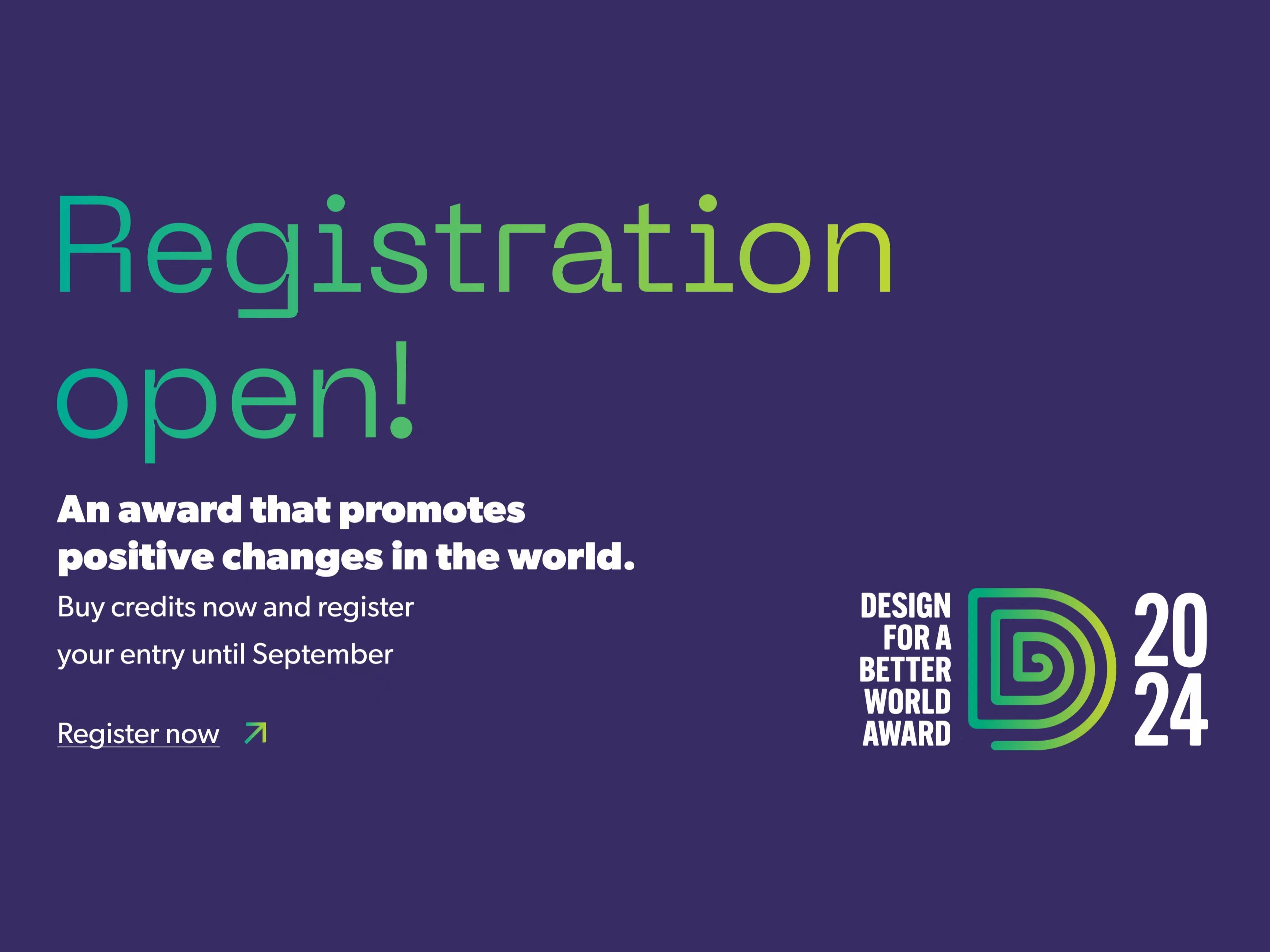 Registration Open for Design for a Better World Award